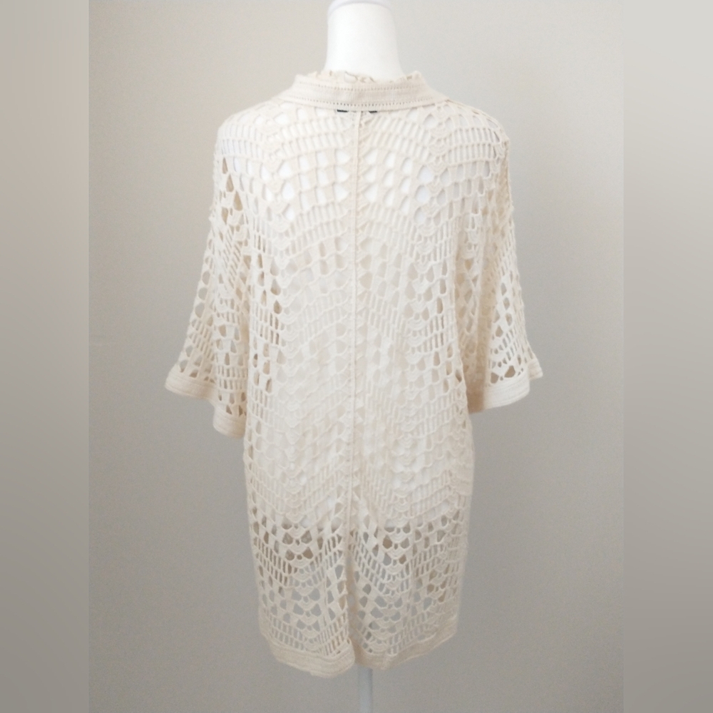 Evereve Molly cotton crocheted sweater cardigan M - Picture 7 of 8